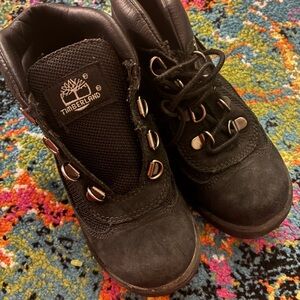 Timberland Kids Black Leather Boots